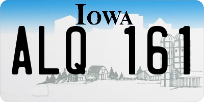 IA license plate ALQ161
