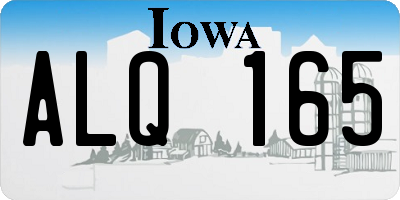 IA license plate ALQ165