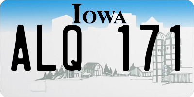 IA license plate ALQ171