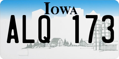 IA license plate ALQ173