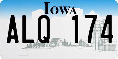 IA license plate ALQ174