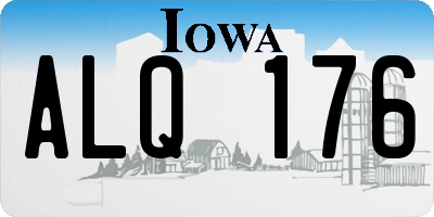 IA license plate ALQ176