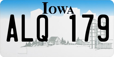 IA license plate ALQ179