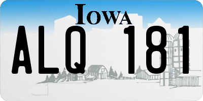 IA license plate ALQ181