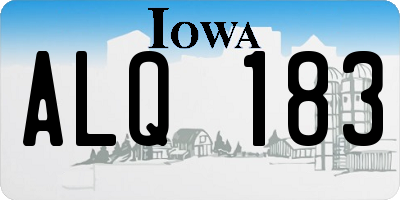 IA license plate ALQ183