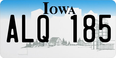 IA license plate ALQ185