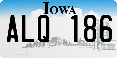 IA license plate ALQ186