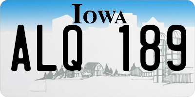 IA license plate ALQ189