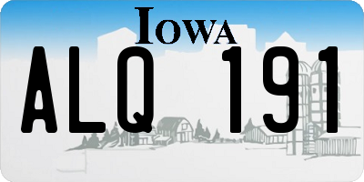 IA license plate ALQ191