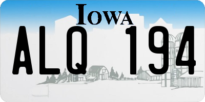 IA license plate ALQ194