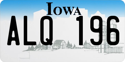 IA license plate ALQ196