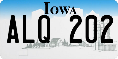 IA license plate ALQ202