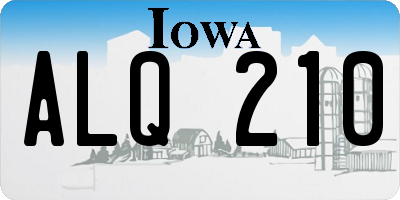 IA license plate ALQ210