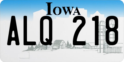 IA license plate ALQ218