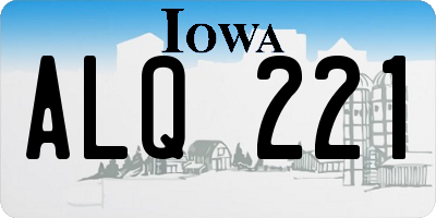 IA license plate ALQ221