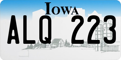 IA license plate ALQ223