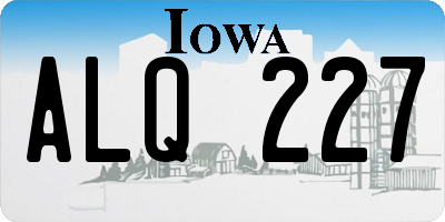 IA license plate ALQ227
