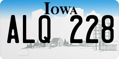 IA license plate ALQ228