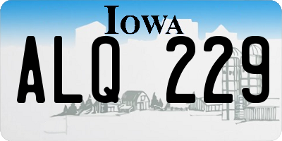 IA license plate ALQ229