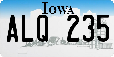 IA license plate ALQ235