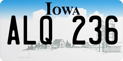 IA license plate ALQ236