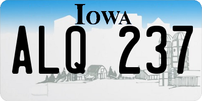 IA license plate ALQ237