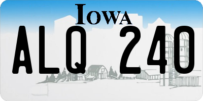 IA license plate ALQ240