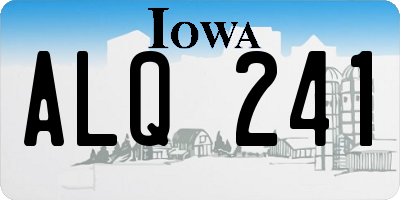 IA license plate ALQ241