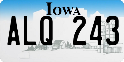 IA license plate ALQ243
