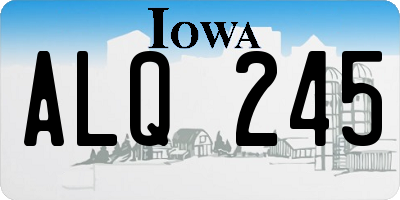 IA license plate ALQ245