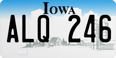 IA license plate ALQ246