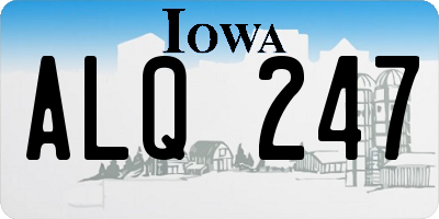 IA license plate ALQ247