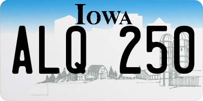 IA license plate ALQ250
