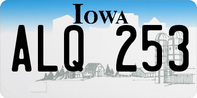 IA license plate ALQ253