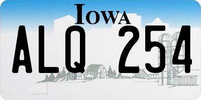 IA license plate ALQ254