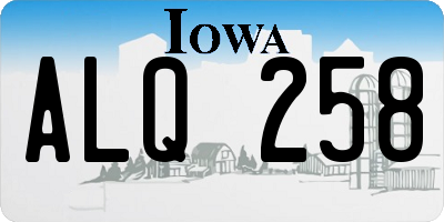 IA license plate ALQ258