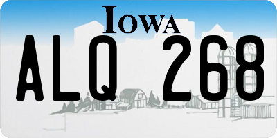 IA license plate ALQ268