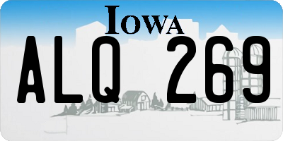IA license plate ALQ269