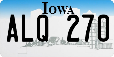 IA license plate ALQ270