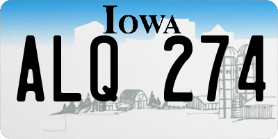 IA license plate ALQ274