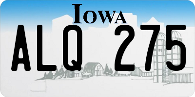 IA license plate ALQ275
