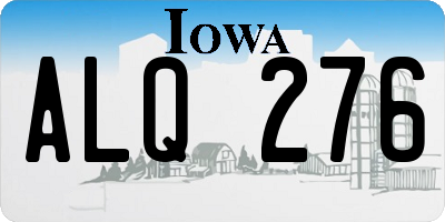 IA license plate ALQ276