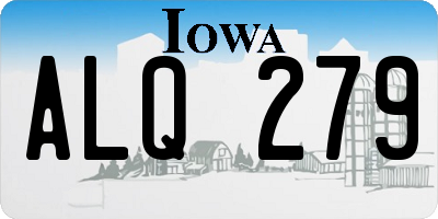 IA license plate ALQ279
