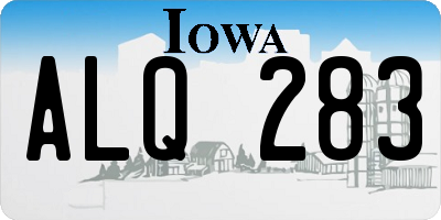 IA license plate ALQ283