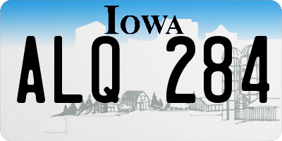 IA license plate ALQ284