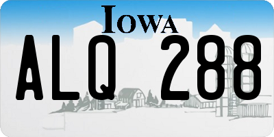 IA license plate ALQ288