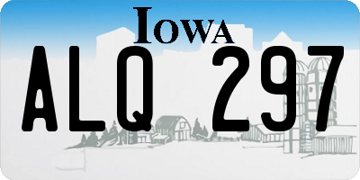 IA license plate ALQ297