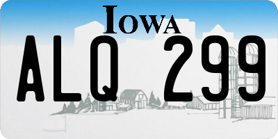 IA license plate ALQ299