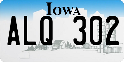 IA license plate ALQ302