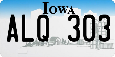 IA license plate ALQ303